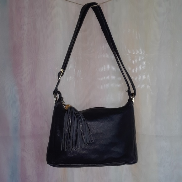 Vintage Ganson Black Convertible Bag with Tassel - Picture 1 of 8